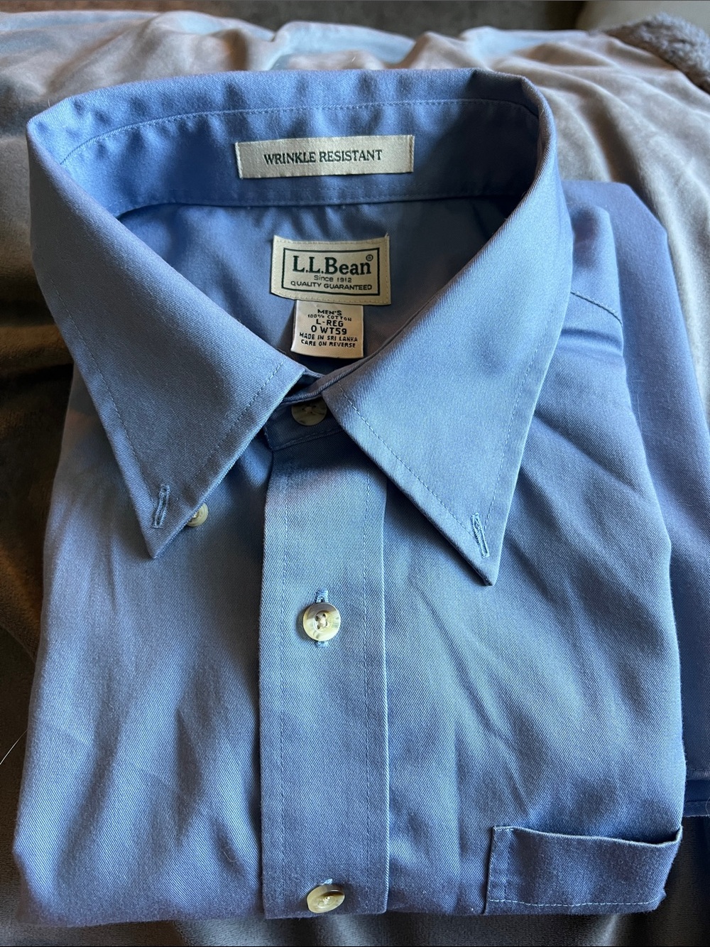 L.L. Bean Men’s Sky Blue Button-Down Dress Shirt